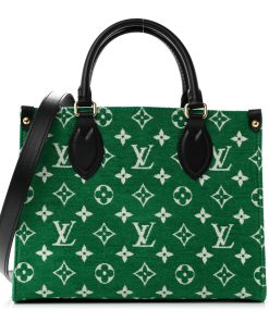 LOUIS VUITTON ONTHEGO PM VELVET TOTE GREEN
