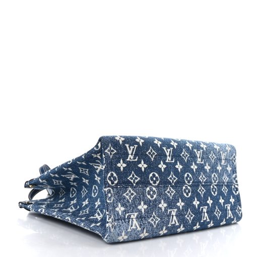 Louis Vuitton Onthego MM Denim Jacquard Textile Navy Blue M59608 - Image 3
