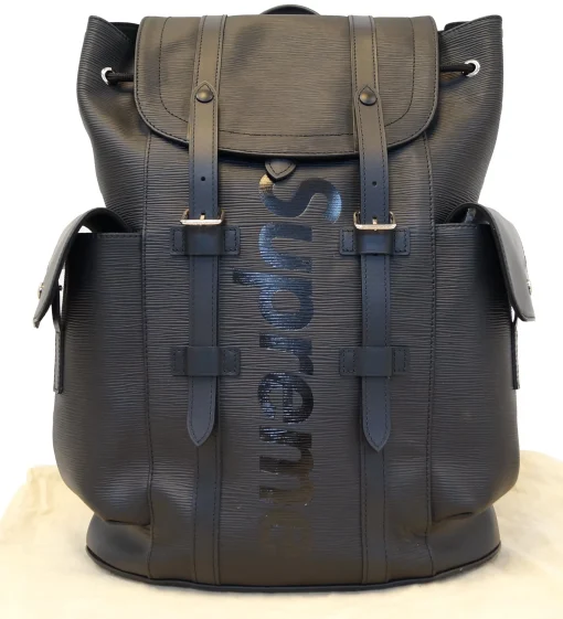 LOUIS VUITTON Black X Supreme Christopher Backpack Bag