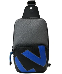 LOUIS VUITTON Avenue Sling Monogram Leather Blue Bag