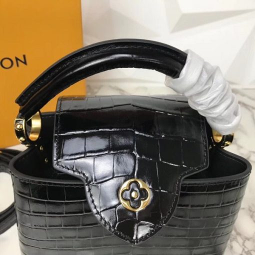 Louis Vuitton Capucines Mini Crocodile Bag Black - Image 2