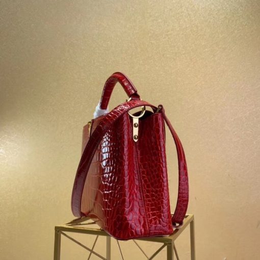Louis Vuitton Capucines Mini Crocodile Bag Red - Image 2