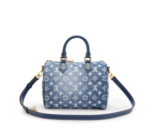 Louis Vuitton Blue Monogram Denim Jacquard Speedy 25 - Image 2