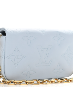 Alternative view of LOUIS VUITTON Calfskin Bubblegram Wallet On Strap Ice Blue