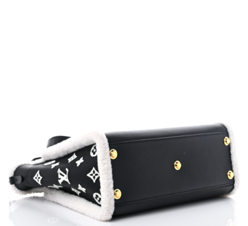 LOUIS VUITTON Grained Calfskin Shearling On My Side MM Black - Image 3
