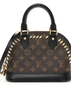 Alternative view of LOUIS VUITTON Studded Alma BB Monogram Macassar Canvas Brown Bag