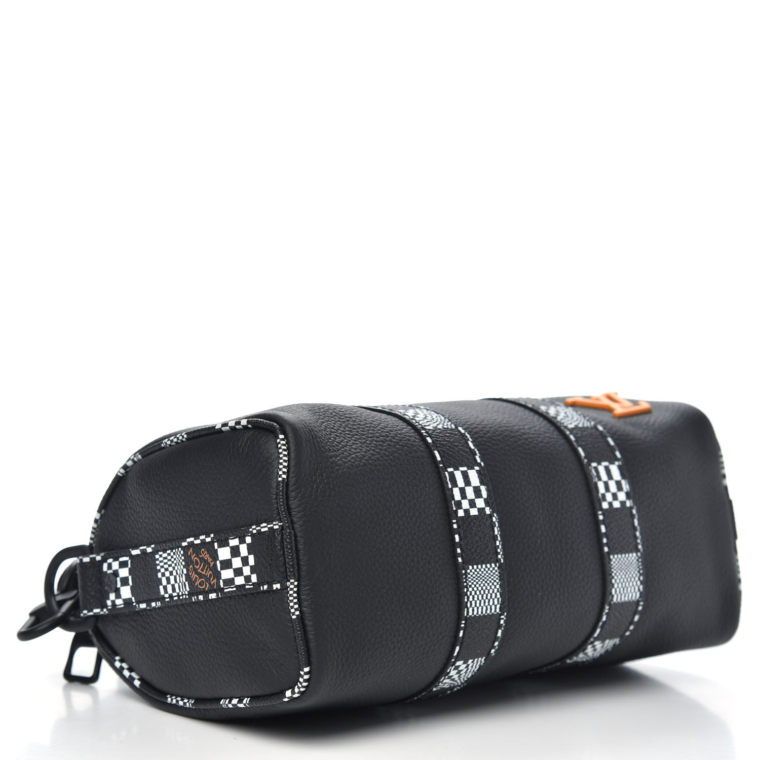 LOUIS VUITTON Calfskin Damier Distorted Keepall XS Black - Image 2