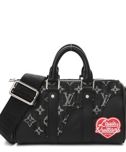 LOUIS VUITTON X NIGO Taurillon Denim Drip Keepall Black