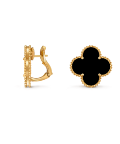 Van Cleef & Arpels Inspired Vintage Black Alhambra earrings