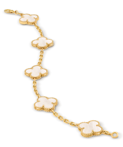 Van Cleef & Arpels Inspired Vintage Clover Charm bracelet 5 motifs