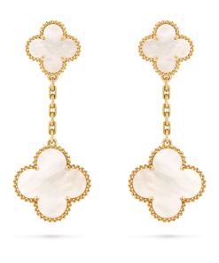 Van Cleef & Arpels Inspired Magic Alhambra White earrings, 2 motifs