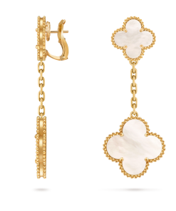 Van Cleef & Arpels Inspired Magic Alhambra White earrings, 2 motifs