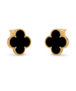 Van Cleef & Arpels Inspired Vintage Black Alhambra earrings