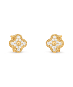 Van Cleef & Arpels Inspired Vintage Crystal Alhambra earrings