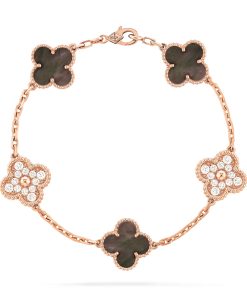Van Cleef & Arpels Inspired Vintage Alhambra Bracelet 5 motifs