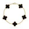 Van Cleef & Arpels Inspired Black Alhambra bracelet 5 motifs