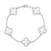 Van Cleef & Arpels Inspired White Alhambra bracelet, 5 motifs