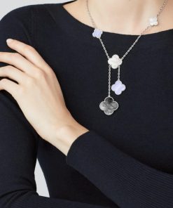 Van Cleef & Arpels Inspired Magic Alhambra Necklace 6 Motifs