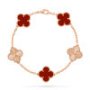 Van Cleef & Arpels Inspired Carnelian Alhambra bracelet 5 motifs