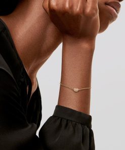 Tiffany Inspired Elsa Peretti Bean design Bracelet in Yellow Gold with Diamonds