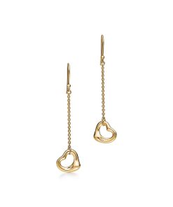 Tiffany Inspired Elsa Peretti Open Heart Earrings in Yellow Gold
