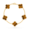 Van Cleef & Arpels Inspired Tiger Eye Alhambra bracelet 5 motifs