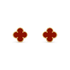 Van Cleef & Arpels Inspired Carnelian Alhambra earrings