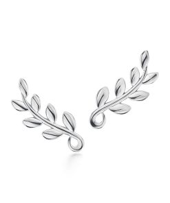 Tiffany Inspired Picasso Olive Leaf climber earrings in sterling silver