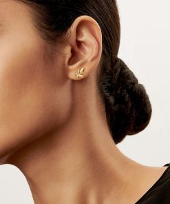 Tiffany Inspired Picasso Olive Leaf earrings in 18k gold with diamonds