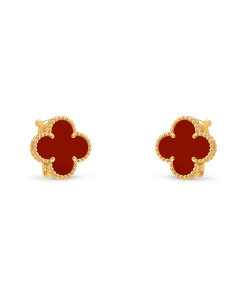 Van Cleef & Arpels Inspired Carnelian Alhambra earrings