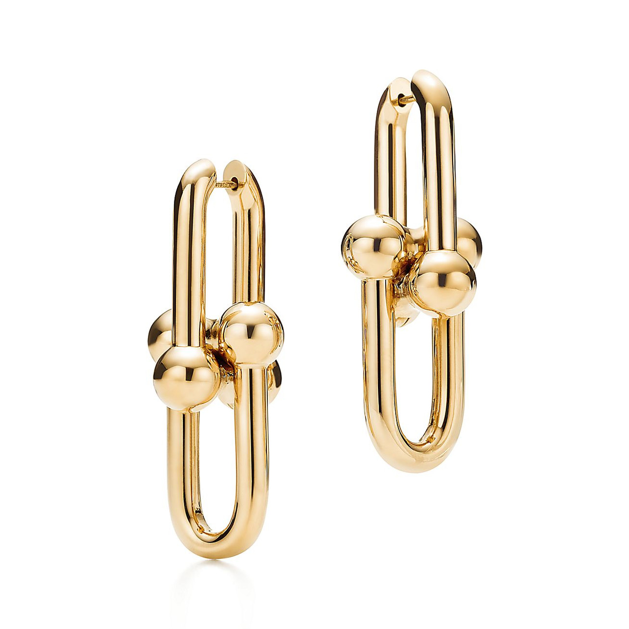 Tiffany Inspired Tiffany HardWear Extra Large Link Earrings in Yellow Gold