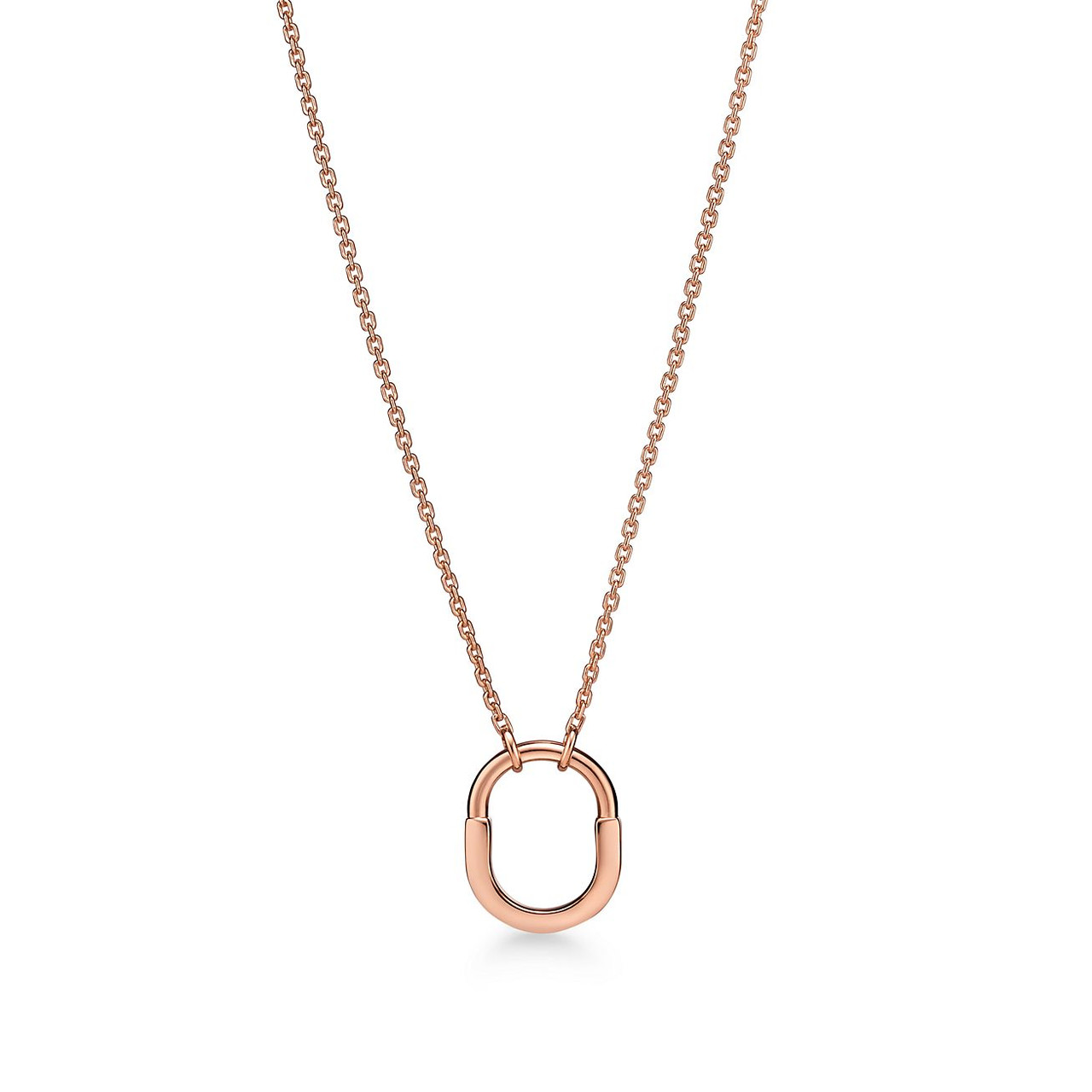 Tiffany Inspired Tiffany Lock Small Pendant in Rose Gold