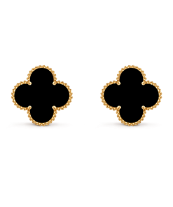 Van Cleef & Arpels Inspired Vintage Black Alhambra earrings